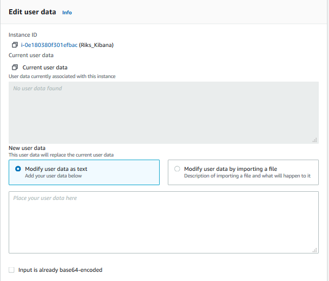 Modify AWS Cloud init data for EC2